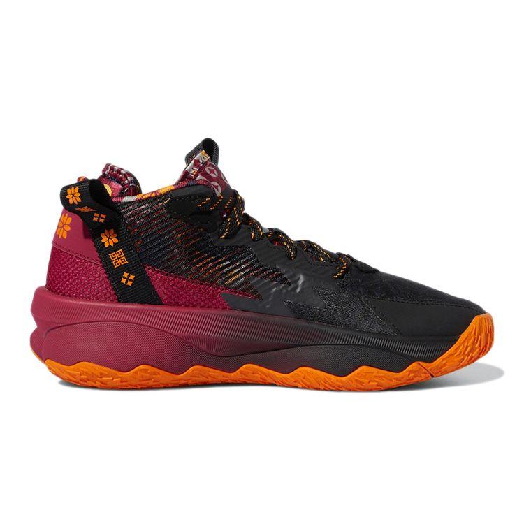 adidas D Lillard 8 Удобные Прочные Мид-топ Детские Баскетбольные Кроссовки Детские Баскетбольные Кроссовки Черно-Красные GW3862