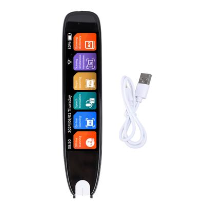 Переводчик Pen Black 3.69 дюймов IPS сенсорный экран Мгновенное преобразование текста в речь Высокая точность 142 языка