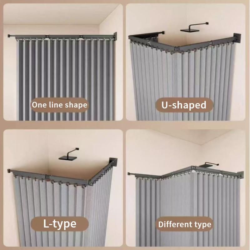 High-end Shower Invisible Waterproof Shower Partition Supplies Bathroom Dry Wet Separation Shower Curtain Rotating Folding Curtain