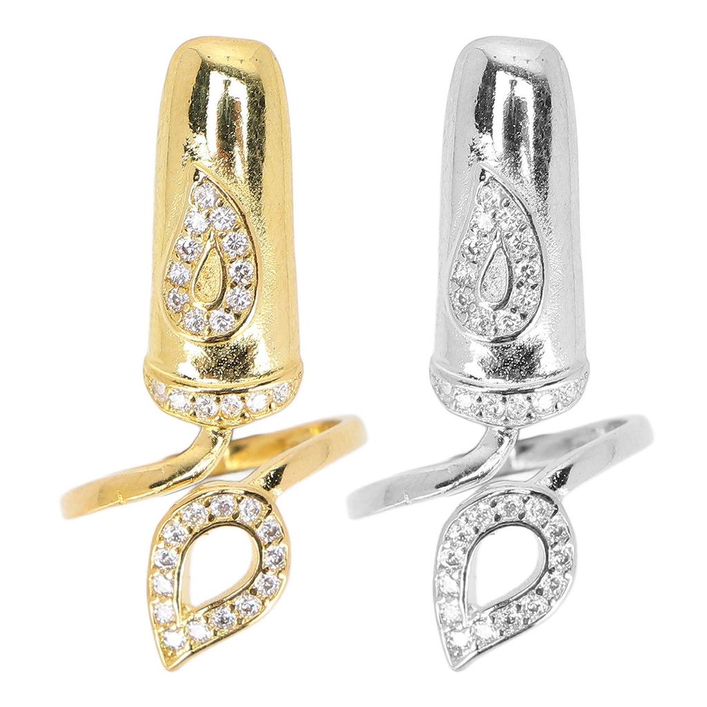 Креативные кольца в форме ногтей, персонализированные модные открытые кольца, украшения со стразами, украшения на кончики пальцев