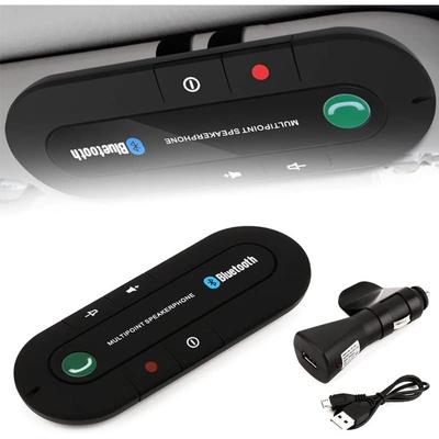 Автомобильный комплект громкой связи Bluetooth с регулировкой громкости и прослушиванием музыки, комплект громкой связи с аккумулятором до 16 часов, совместимый с IPhone, Samsun
