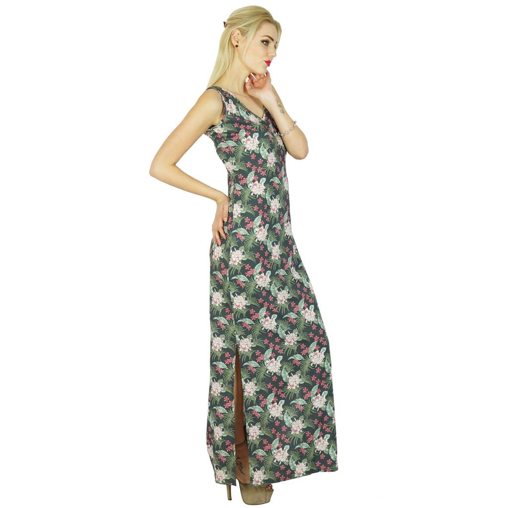 Bimba Women Long Printed Maxi Dress Comed With Side Slit Casual Clothing