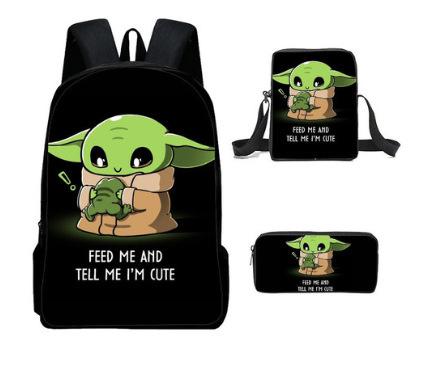 Baby Yoda Rucksack Set 3-teilig Kinder Schultasche Kleinkind Buchtasche