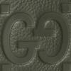 Gucci Большой кожаный мужской кошелек с тиснением логотипа Jumbo GG Double G, на клапане, темно-зеленый 739475-AABY0-3346