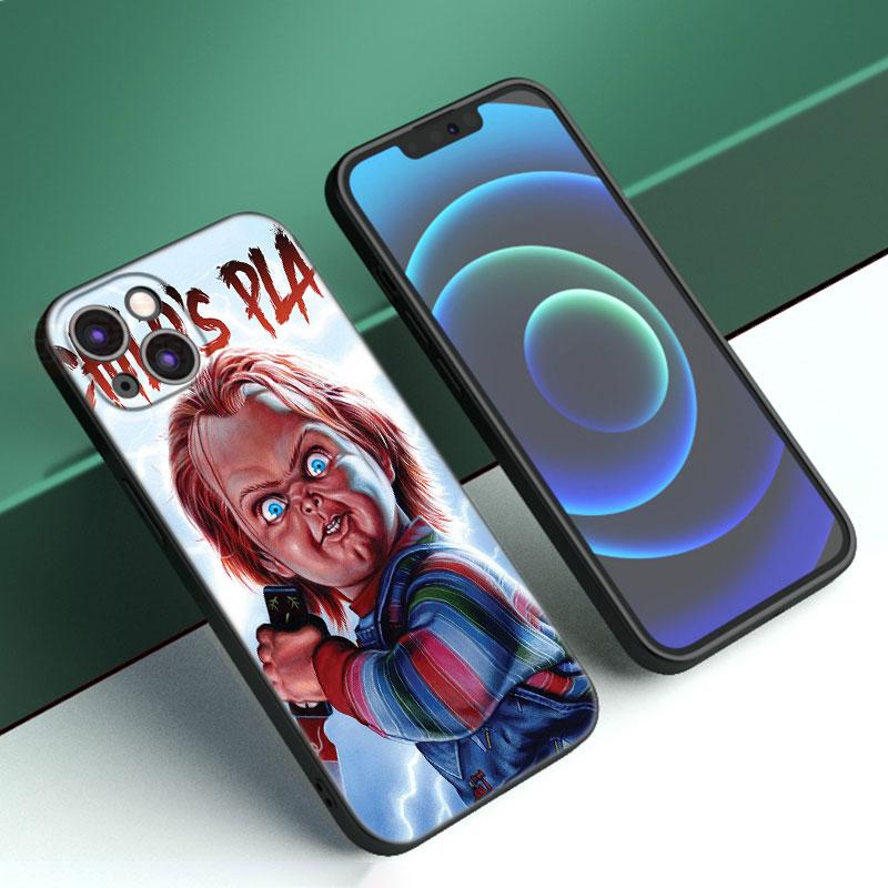 Чехол для телефона с изображением куклы Чаки из фильма ужасов для Apple iPhone 12 13 Mini 11 14 15 Pro Max 7 8 + X XR XS SE 2020 2022, черный силиконовый чехол