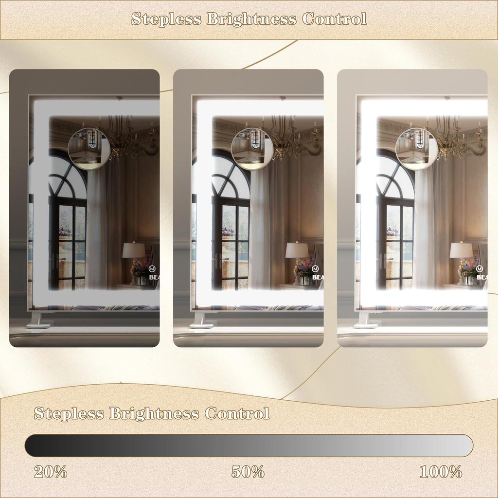 ANYHI Зеркало для актрисы, настольное, голливудское зеркало, зеркало для актрисы, настенное, светодиодное, поясное, зеркало для актрисы, светодиодное, подсвечиваемое, зеркало для макияжа, 3 режима освещения, регулируемое