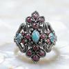 Европейское и американское новое модное ретро дворцовое драгоценный камень инкрустированный легкая роскошь персонализированное женское кольцо