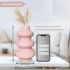Керамическая ваза «Baby Pink Triple Ring» 8 дюймов — набор из 1 шт. | Декоративная ваза с тремя кольцами для сухоцветов и пампасной травы | Вазы для домашнего декора