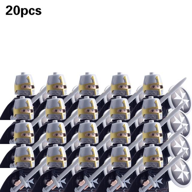 Средневековые военные наборы, фигурки, строительные блоки, шлемы, детали солдата, рыцарское оружие, римский меч, аксессуары, игрушки для детей