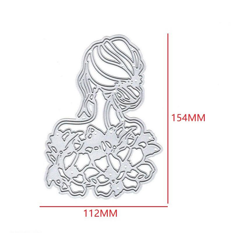 Girl Back Design Style Metal Cutting Die Stencil for DIY Scrapbooking Album Photo Embossing Paper Card Craft Decor