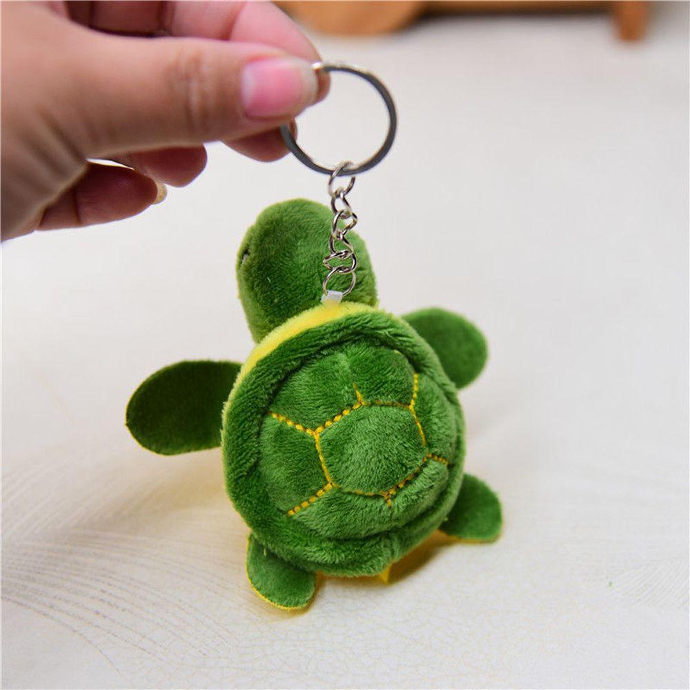 Cartoon Design Sea Turtle Women Key Holder Tortoise Pendant Korean Style Key Buckle Plush Key Chain