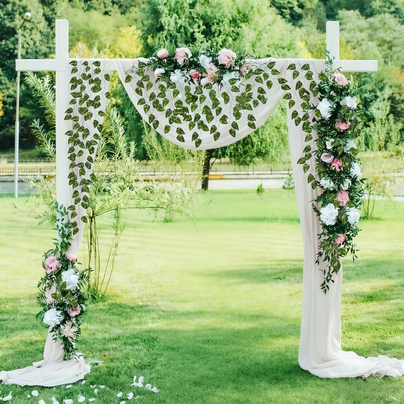 Искусственный ротанг 72 листа Искусственные зеленые листья редиса Труба Потолочное украшение Зеленое растение Плющ 12 штук