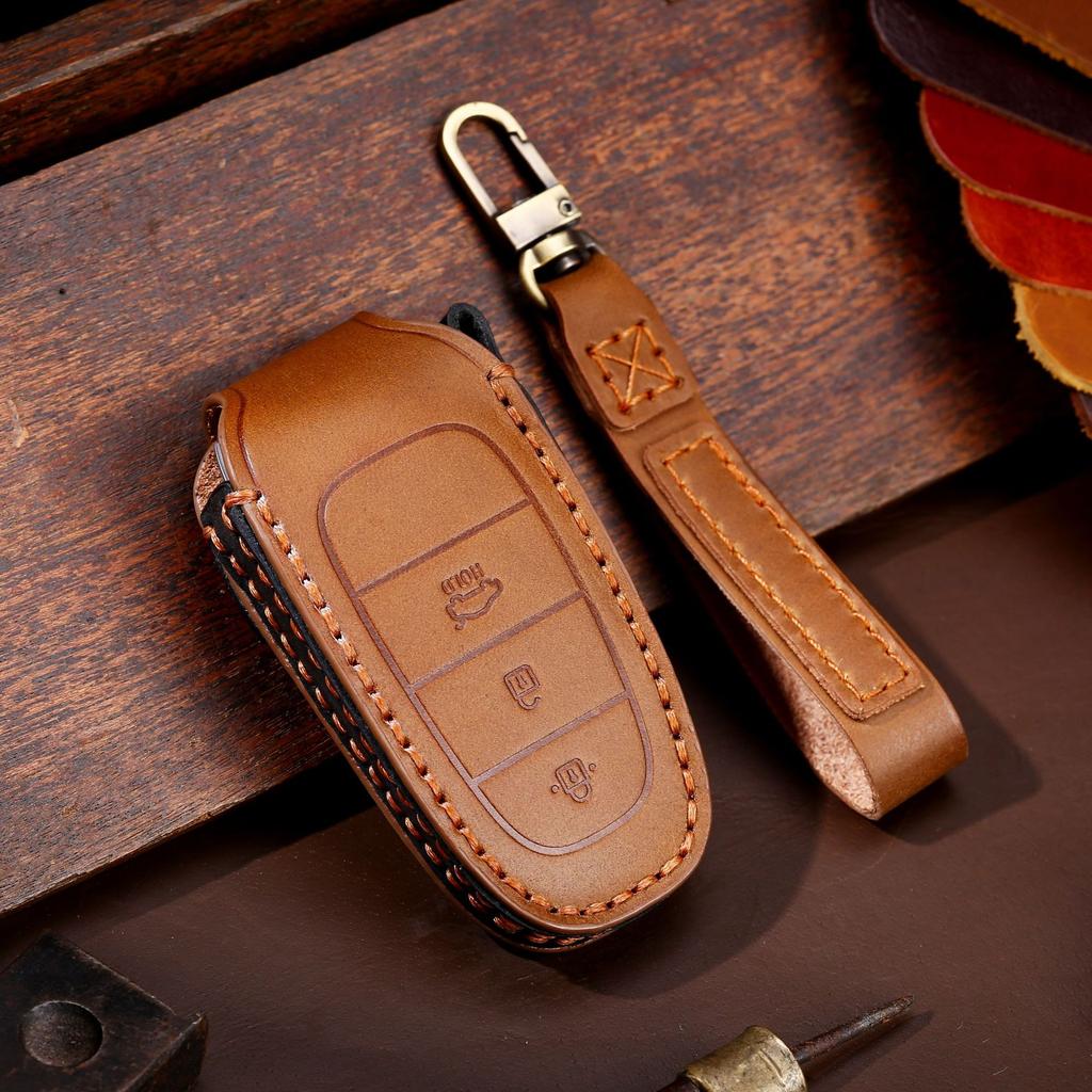 Чехол для ключа подходит для нового Hyundai Tucson L Oncino кожаный высококачественный защитный чехол для ключа автомобиля.