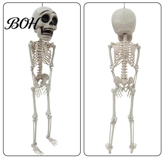 Halloween Party Supplies Posable Skeleton Decoration, 41 Inch Full Body Hanging Human with Decorative for Fireplace Movable Joints Yard Garden