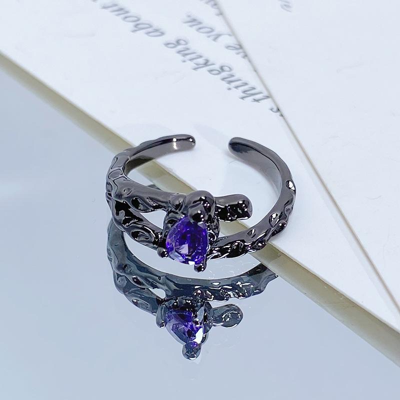 Halloween Retro Dark Spider Crow Open Ring Personality Niche Punk Stacking Wearing Trendy Cool Ring Girl