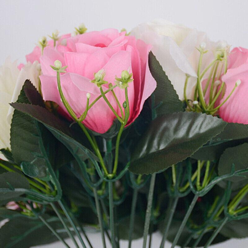 18 головок шелковые розы искусственные цветы искусственный букет свадебный декор для дома и вечеринки