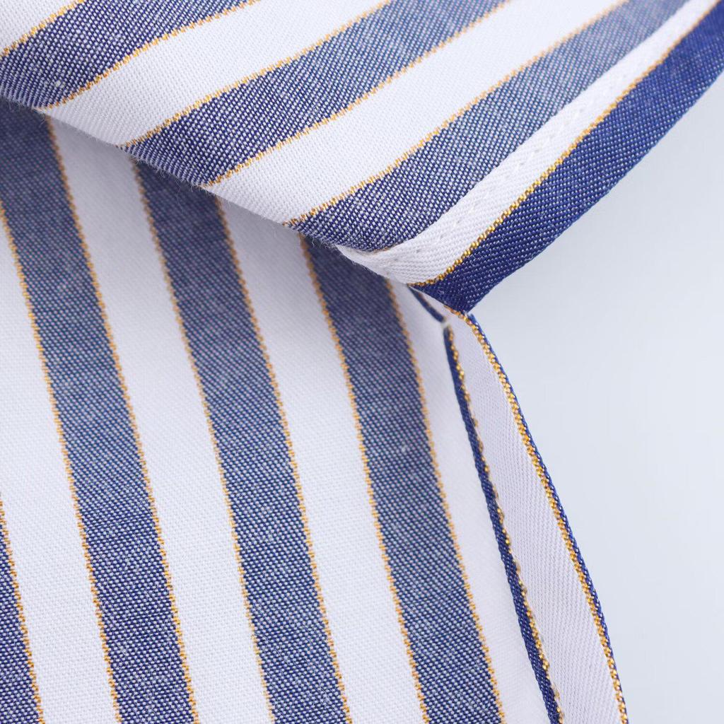 2025 Spring Women's Metallic Thread Striped Long Sleeve Shirt - Euro-American Style