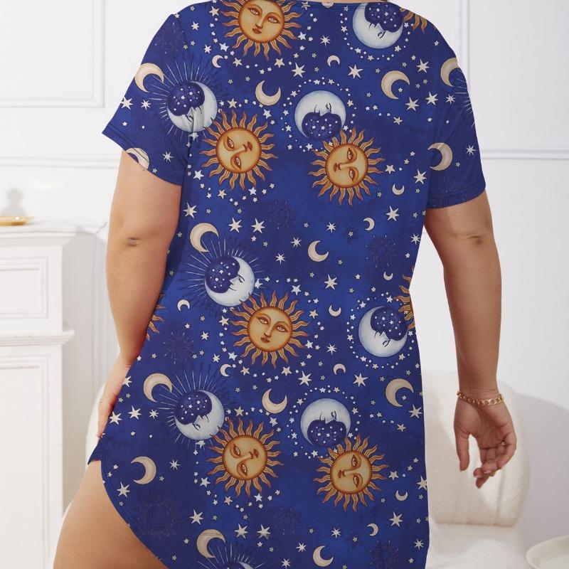 Женская ночная рубашка, летняя тонкая пижама с круглым вырезом и короткими рукавами, домашнее платье, пижама