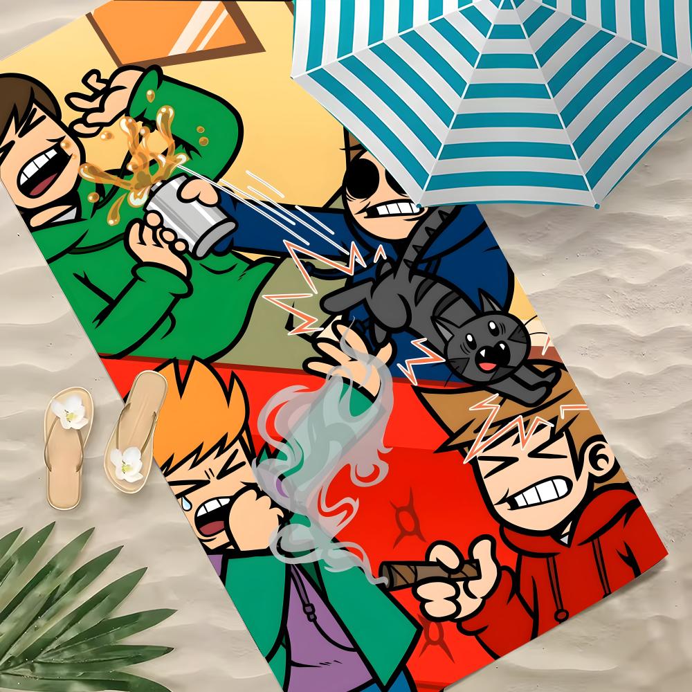 E-Eddsworld Полотенце Полиэстер Пляжное Полотенце Быстросохнущее Не Прилипает Песок Полотенце Для Ванны Для Лета Бассейна Путешествий Отпуска