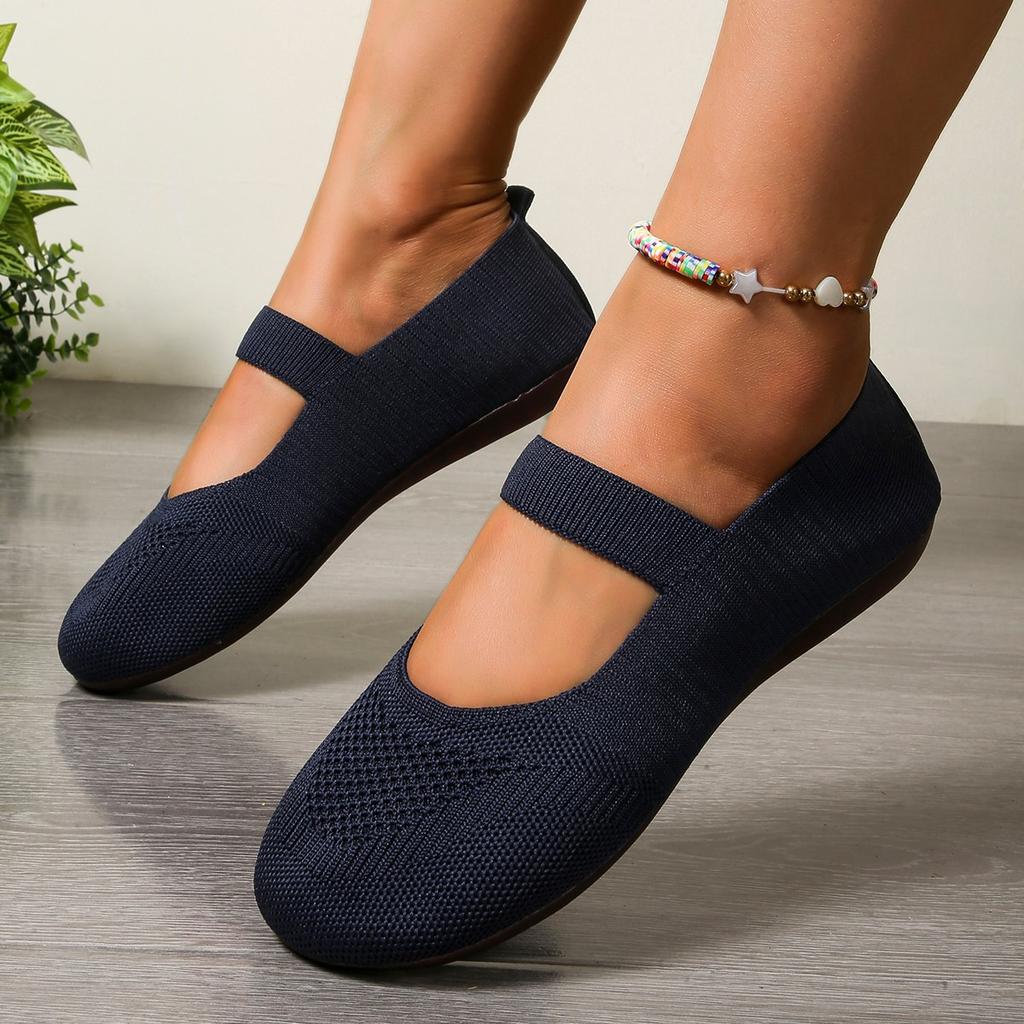 Мода Осень Новые Женская Мода Круглый Носок Плоские Нескользящие Женские Туфли Однотонные Сетчатые С мелким вырезом Слипоны Женские Туфли Большой Размер