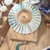 Китайский складной ручной веер Традиционный бамбуковый круглый веер для женщин Портативный веер-клатч Охлаждающий веер Аксессуар для лета Ханфу Ципао