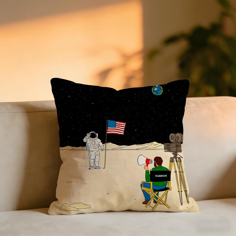 Planet Illustration Cushion Cover Cozy Velvet Throw PillowSoft Warm Cushion For Sofa Bed