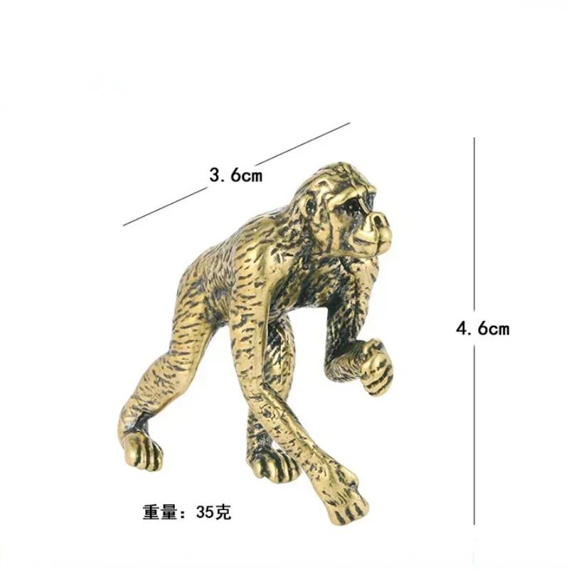Статуэтка гориллы из цельной латуни, украшение для офисного стола, коллекция поделок, фигурка орангутана, миниатюрная игрушка, подарки