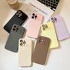 Официальный чехол из жидкого силикона с большим прозрачным окном для iPhone 17 Air 16 15 14 13 12 Pro Max, гладкий, фланелевый, матовый, противоударный Funda