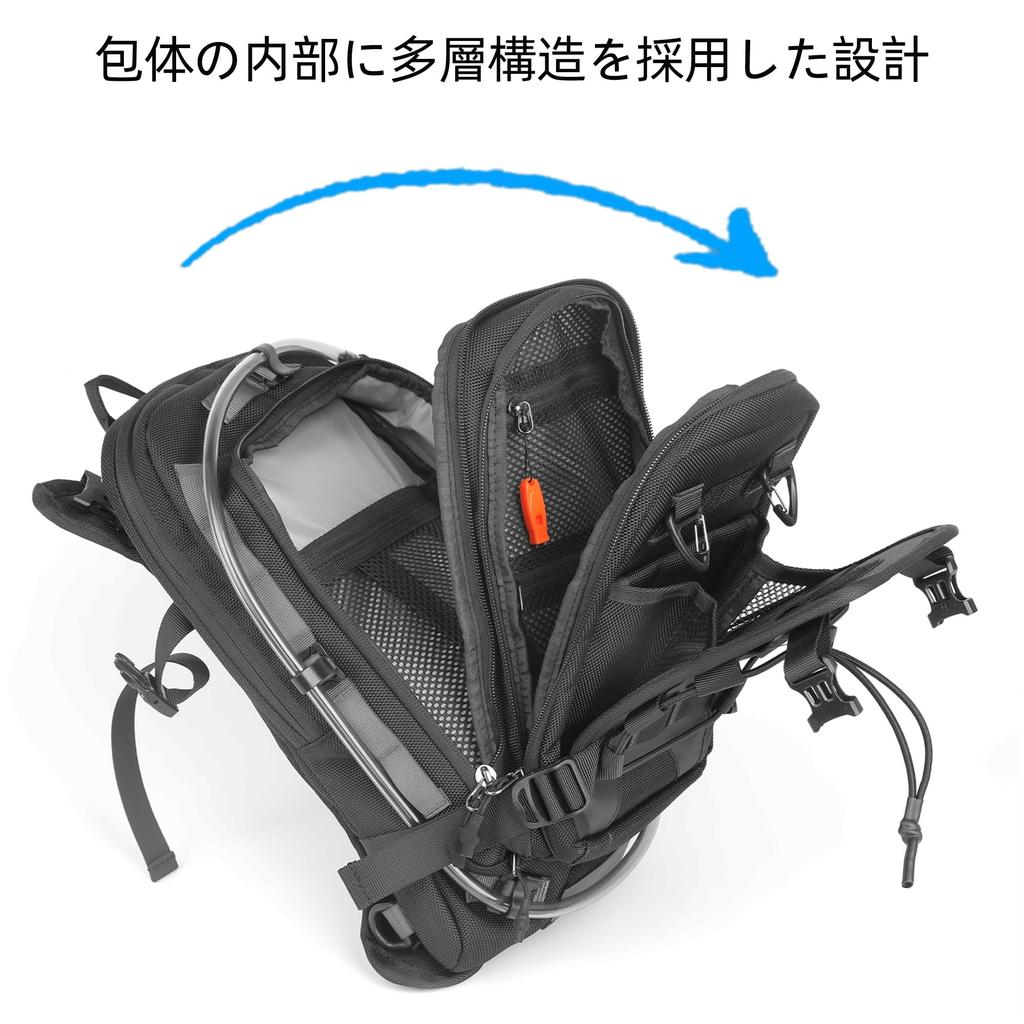 Rhinowalk Motorcycle Tank Bag & Backpack with Separate Water Bladder, MOLLE Compatible, Duffel Bag for Adventure/Sport Bikes