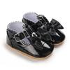 Khaki 0-18M Baby Casual Shoes Infant Toddler Bowknot Non-slip Rubber Soft-Sole Flat PU First Walker Newborn Bow Decor Mary Janes