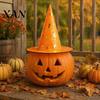 Black Witch Hat Halloween Wizard Hat, Adult Kids Cosplay Cone with Spider Decorative Web Star Decor, Gothic Party Costume Prop, Trick or Treat