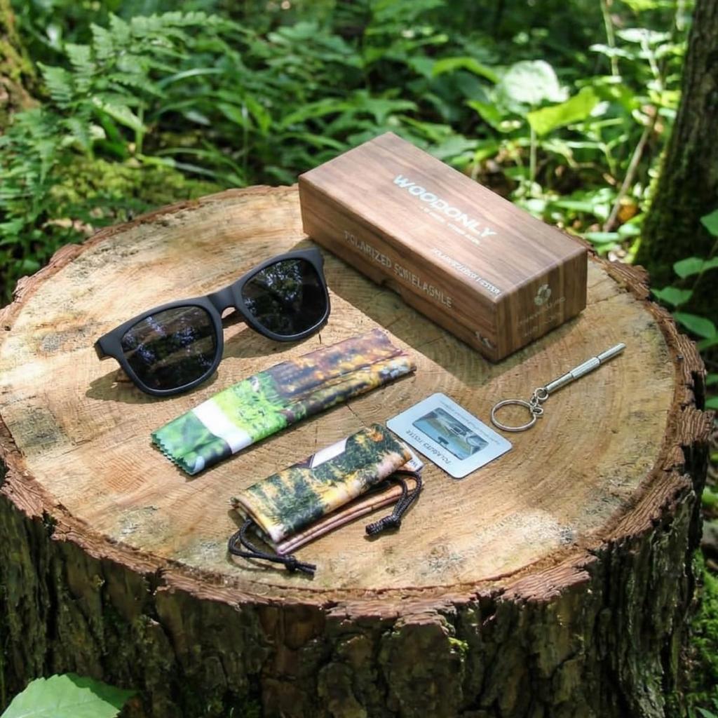 [WOODONLY] Винтажные деревянные поляризационные солнцезащитные очки - Защита UV400 - Ручная работа - Идеальный подарок для мужчин и женщин (Ореховое дерево + Серый)