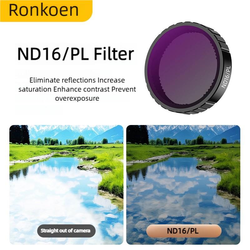 Ronkoen ND CPL Filter for DJI OSMO Action4/5Pro Action Camera Accessories CPL ND8 ND16 ND32 Lens Set Aluminium Alloy Frame