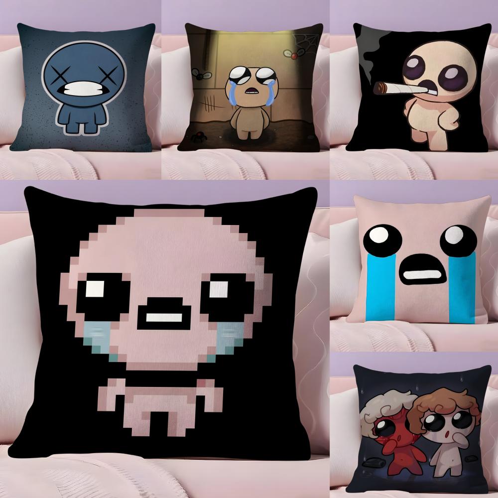 Подушка с принтом The Binding Of Isaac, шелковистый короткий плюш, с потайной молнией, пылезащитный чехол для диванной подушки, для домашнего декора