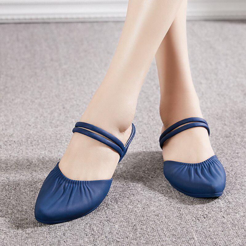 Летняя повседневная обувь, женские тапочки на танкетке, скользкие пляжные сандалии с острым носком