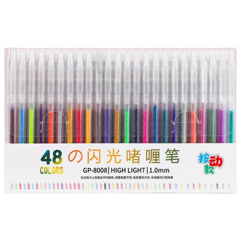 Retractable Colored Gel Inks Pen Shimmering Metallic Journaling Pen 1.0MM for Writing Drawing Journaling Scrapbooking