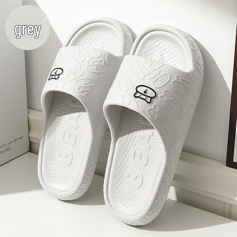 EVA Cartoon Bear Bathroom Slippers - Women's Summer Non-Slip Thick Sole Sandals