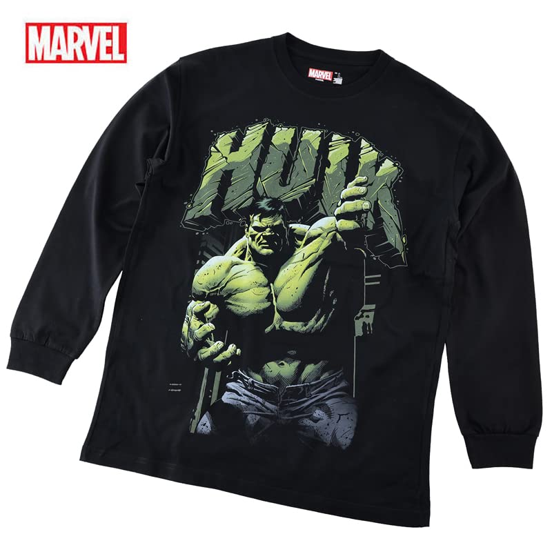 MARVEL Marvel Ron T с длинным рукавом Hulk Captain America American Comics Character Goods черная футболка размера L с изображением Человека-паука для мужчин [Товар]