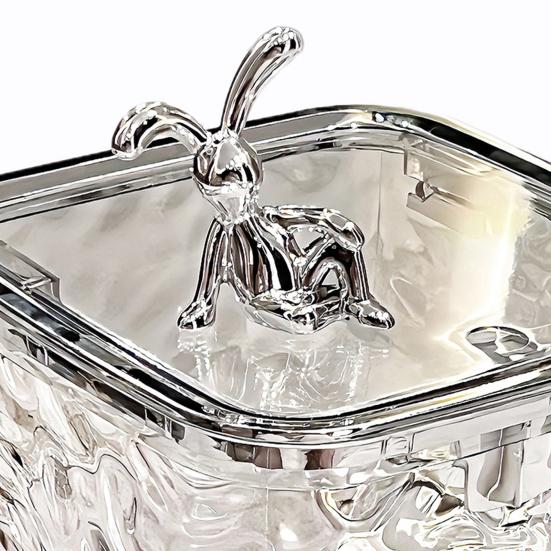 Transparent Storage Box Desktop Organizer With Press Type Lid Dressing Table Storage