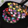 Wedding Rose Flower Women Headwear Crown Flower Headband LED Light Garland Wreath Decoration