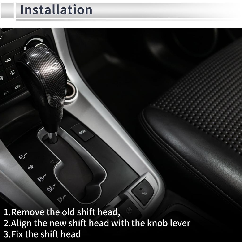 RATCHROLL Automatic Gear Shift Knob for Toyota Alphard 200 Series Plastic Faux Leather Automotive Gearbox Stick Shifter Lever Black Silver Tone