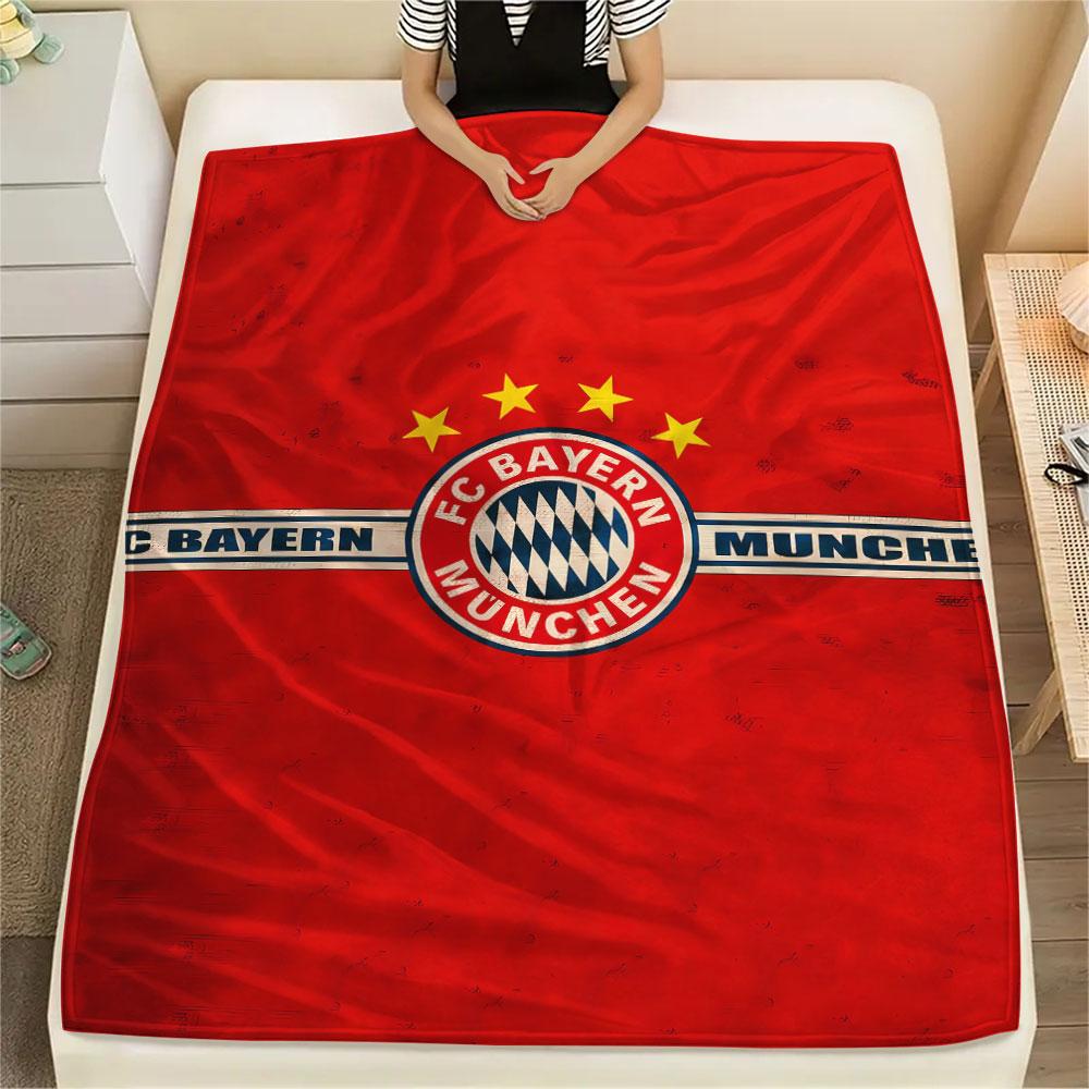 1PC FC Bayern Munich Patterned Flannel Blanket Suitable For All Seasons for Home Decor Warmth and Comfort Gifts Holiday Present