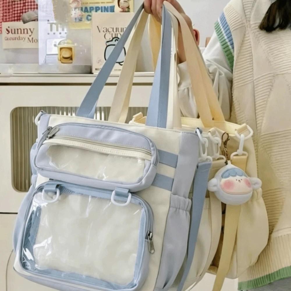 Multi-color Shoulder Bag Cream Color Crossbody Bag Fashionable Portable Tote Bag Women
