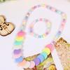 Милый цветок Радуга ожерелье и браслет комплект ювелирных изделий шарм комплект цветные бусины ювелирные изделия пластиковая текстура для девочек