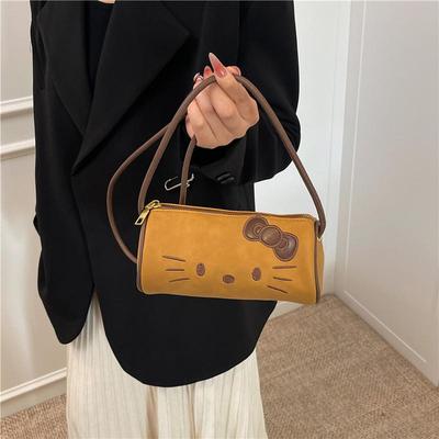 Женская сумка-кроссбоди Hello Kitty 2025 цилиндрической формы – Универсальная, модная наплечная сумка