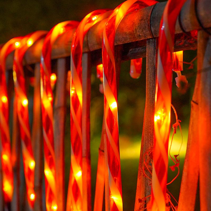 Solar Candy Cane Christmas Lights: Outdoor Waterproof Decorative Star Lights for Lawn and Landscape