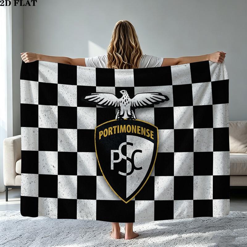 Portimonense SC Print Flannel Blanket High Quality Warm Comfortable Cover for All Seasons Perfect for Gifts Home Decor