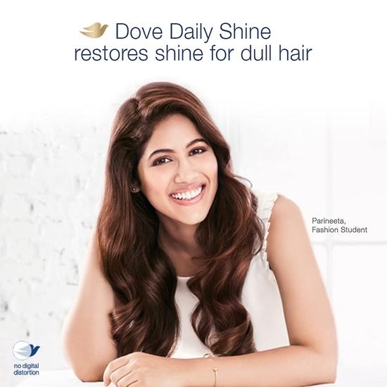 DOVE Daily Shine Shampoo - For Dull And Frizzy Hair, Makes Hair Soft, Shiny And Smooth, 180 Ml