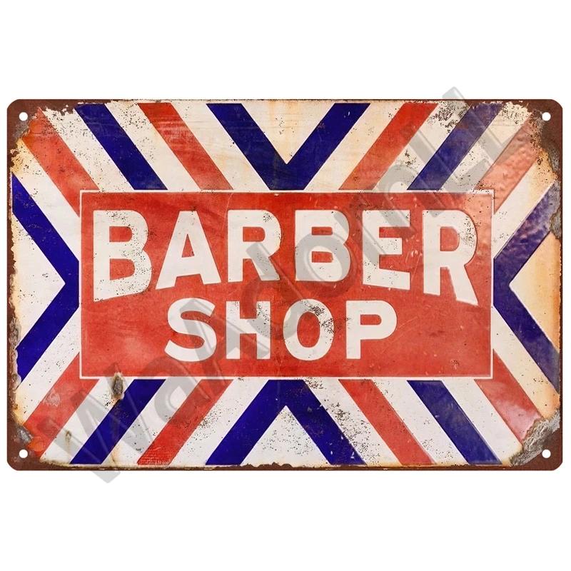 Barber Shop Tin Sign Poster Vintage Wall Posters Metal Sign Decorative Wall Plate Kitchen Plaque Metal Vintage Decor Accessories