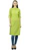 Phagun Cotton Plain Kurti Tunic Mandarin Collar Ethnic Casual Kurta Blouse